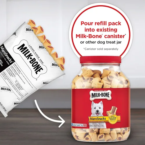 Vista 5 de Milk-Bone MaroSnacks - Golosinas para perros, paquetes de recambio de 38 onzas (paquete de 2) con médula ósea real y calcio