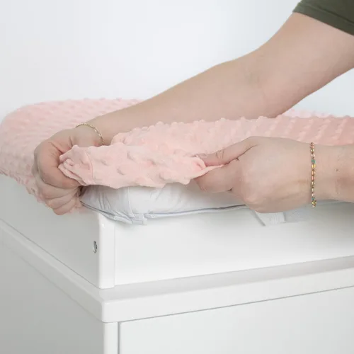 Vista 6 de The Peanutshell Minky Dot - Funda para cambiador de pañales, funda ultrasuave para colchoneta de bebé para niñas, se adapta a almohadillas