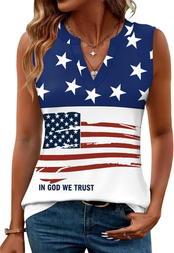 Vista 31 de Romanstii Camisas sin mangas para mujer, estilo casual, de verano, cuello en V, blusas elegantes, túnica