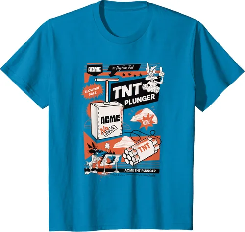 Vista 32 de Looney Tunes Wile E. Coyote - Camiseta de émbolo TNT, Blanco, S
