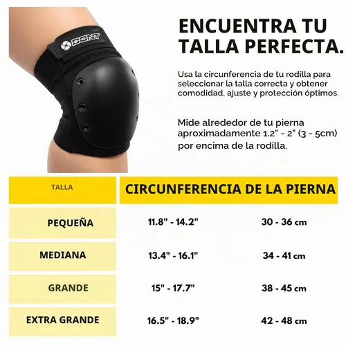 Vista 6 de Bont Rodilleras para adultos y jóvenes para patinaje, color negro, talla S