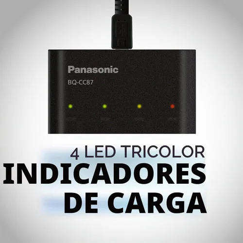 Vista 4 de Panasonic BQ-CC87AKBBA Eneloop pro - Cargador de batería individual avanzado con tecnología de carga portátil, color negro