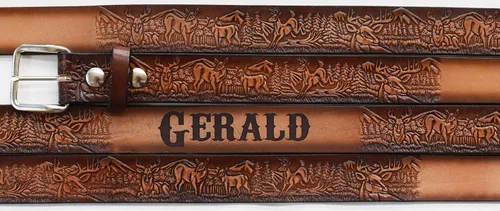 Vista 5 de High Springs Leather Cinturón de piel de ciervo personalizado para hombres y mujeres