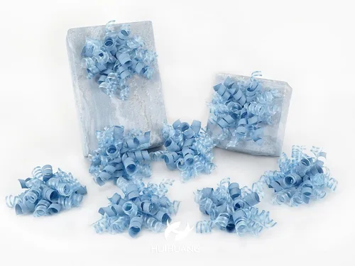 Vista 16 de HUIHUANG Lazos azules para envolver regalos, lazos de regalo azul bebé, 5 pulgadas x 8 unidades, lazo rizado autoadhesivo para regalos, bolsa