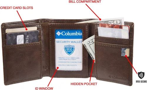 Vista 21 de Columbia Billetera triple RFID para hombre