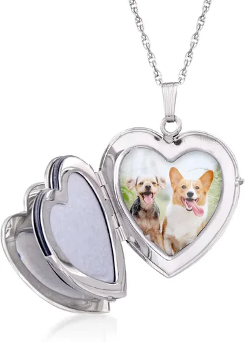 Vista 3 de Ross-Simons Sterling Silver Personalized 4-Photo Heart Locket Necklace