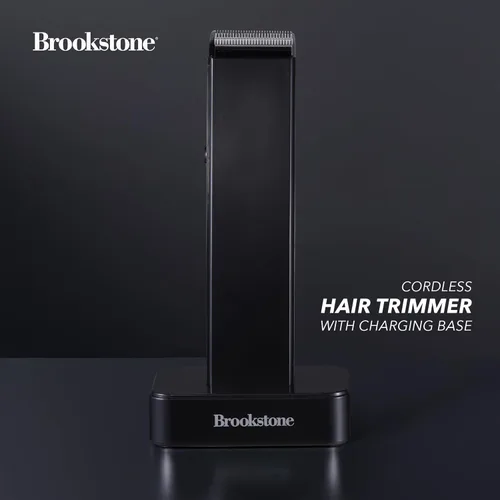 Vista 5 de Brookstone - Cortadora de pelo inalámbrica con base de carga, aseo de precisión para cabello, barba y cuerpo con peines guía ajustables