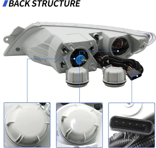 Vista 3 de aostirmotor Conjunto de faros delanteros para International 4300 (2002-2018), (lado del conductor)
