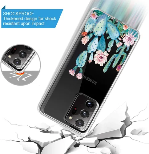 Vista 7 de Funda para Galaxy Note 20 Ultra, Note 20 Ultra para niñas y mujeres, a prueba de golpes, transparente, suave, flexible, TPU delgada, funda