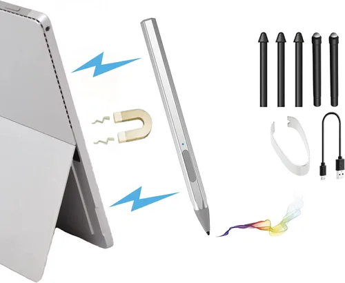 Vista 7 de 4096 Lápiz óptico de presión para Microsoft Surface Pro 9/8/7/6/5/4/3/X Surface Laptop Book Studio Surface 3/Go3/Go2/Go Protocolo de bolígrafo