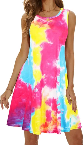 Vista 2 de Moskill - Vestidos de verano para mujeres, vestido casual de playa con bolsillos