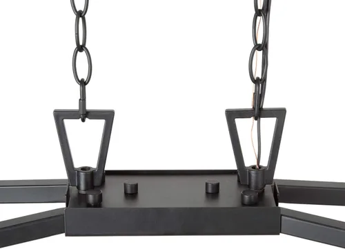 Vista 7 de Lámpara de araña para comedor, moderna iluminación de isla de cocina de hierro forjado negro