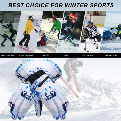 Vista 6 de Avicill Guantes de esquí para nieve, guantes de nieve para hombre, guantes de nieve impermeables para mujer, guantes de snowboard para exteriores
