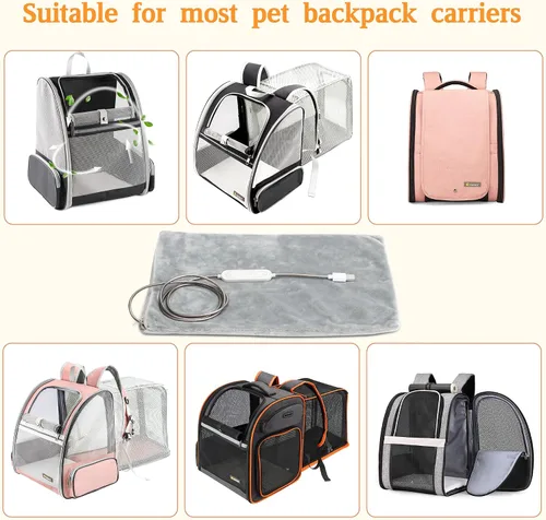 Vista 8 de Texsens Almohadilla térmica para mascotas alimentada por USB para gatos y 13.4 x 9.5 pulgadas, almohadilla térmica para mascotas con 3 niveles