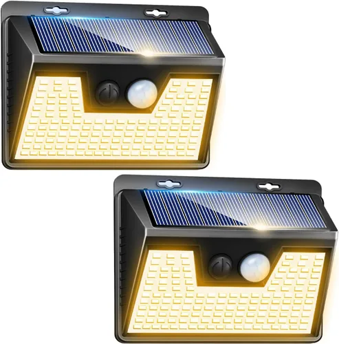 Vista 36 de Peasur Luces Solares para Exteriores con Sensor de Movimiento, 140 LED Luz Solar Alimentada por Energía Solar para Cerca Impermeable, 3 Modos
