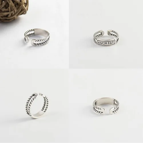 Vista 44 de CANDYFANCY Anillo de nudo celta de plata de ley 925 abierto para el dedo medio nudillo para mujer, tamaño ajustable 4-7