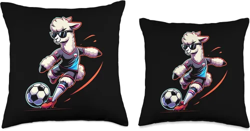 Vista 3 de Alpaca Soccer Ball Boys Kids Throw Pillow