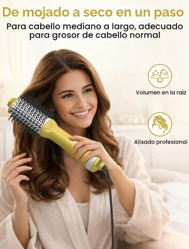 Vista 3 de Cepillo secador de doble voltaje, cepillo secador de pelo de 2.4 pulgadas