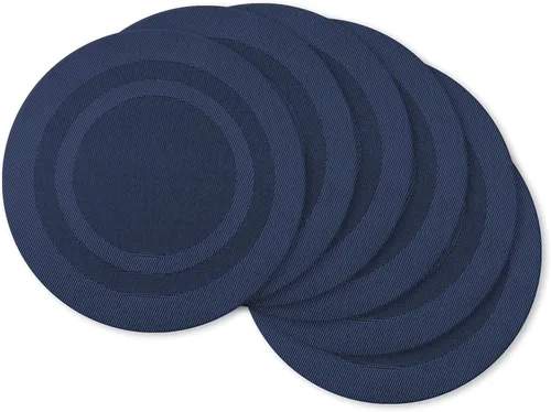 Vista 22 de DII PVC Tabletop Collection Woven Indoor / Outdoor - Juego de manteles individuales, 13x17.25, aguamarina, 6 piezas