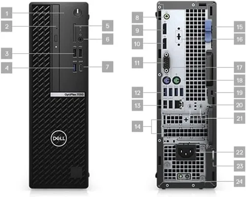 Vista 3 de Dell Optiplex 7090 SFF Desktop Core i7-10700 - Disco duro SSD de 512 GB - 32 GB RAM 8 núcleos @ 4.8 GHz Win 11 Pro Negro (renovado)