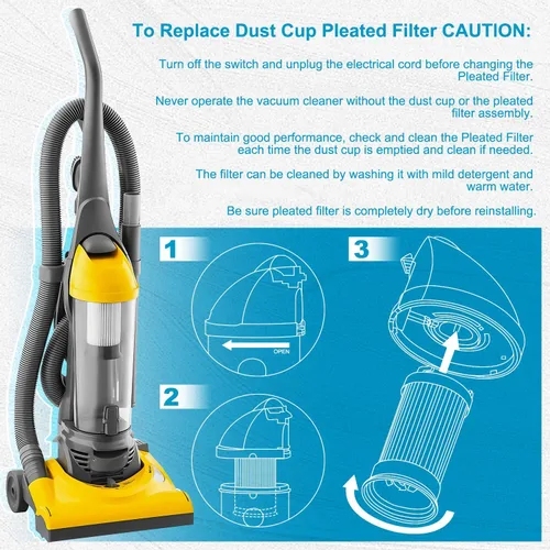 Vista 3 de HASMX Filtro HEPA de repuesto para Eureka Vacuum Series 4700 5550, Boss Power Plus, Envirocare 927, Eureka Maxima sin bolsa modelos 4700