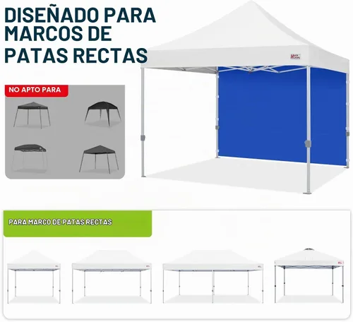 Vista 5 de MASTERCANOPY Toldo de 8x8 pies SunWall Toldo Instantáneo Pared Lateral para Toldos Emergentes Tiendas Gazebos, Protección UV Solo Pared Lateral Azul