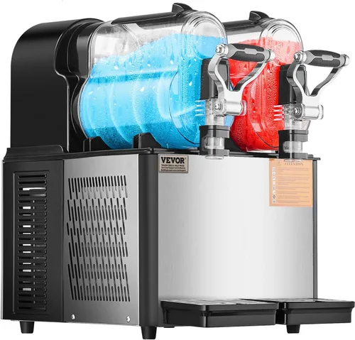 VEVOR - Máquina comercial para hacer granizados, 3L x 2 de tanque doble, máquina para hacer bebidas heladas de 24 tazas, máquina para hacer