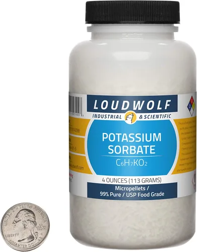 Vista 11 de Sorbato de potasio / botella de 0.5 onzas / 99% puro USP grado alimenticio/micropellets