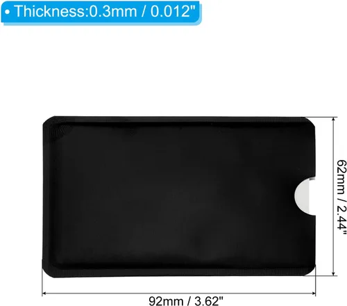 Vista 2 de PATIKIL Mangas de bloqueo RFID, fundas de aluminio para prevención de robo de identidad, fundas protectoras seguras para tarjetas de crédito, Negro