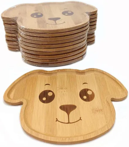 Vista 9 de JB HOME COLLECTION 4919 - Plato de bambú para refrigerios, ecológico, con forma de cara de conejo, 11 x 7.5 pulgadas, 1 unidad