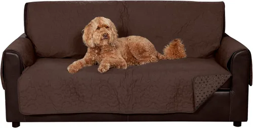 Vista 15 de Furhaven - Funda acolchada impermeable para muebles de sala de estar para perros y gatos, con diseño de patas, protector con reverso antideslizante