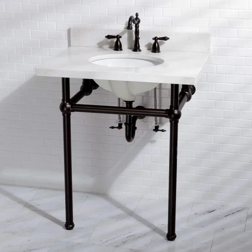 Vista 7 de Kingston Brass KB1975AL Heritage - Grifo de lavabo generalizado con mango de palanca de metal, bronce aceitado, centro ajustable de 8 pulgadas