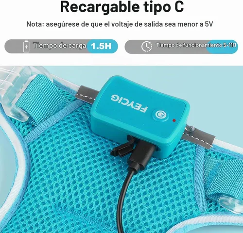 Vista 6 de Arnés para perro con luz LED recargable - Chaleco reflectante para mascotas para caminar por la noche - Arnés de seguridad ajustable sin tirones