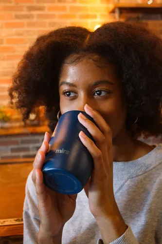 Vista 5 de MIRA Taza de café de viaje de 16 onzas, vaso aislado de acero inoxidable con tapa de rosca, olímpico