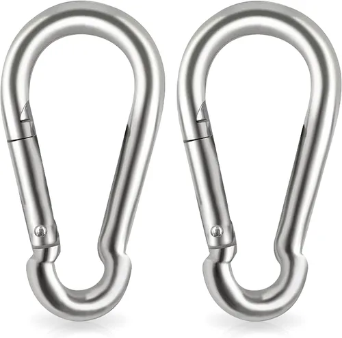 Vista 14 de Clips de mosquetón de bloqueo, gancho de resorte de acero inoxidable, mosquetón de bloqueo resistente, 304 de acero inoxidable de alta calidad