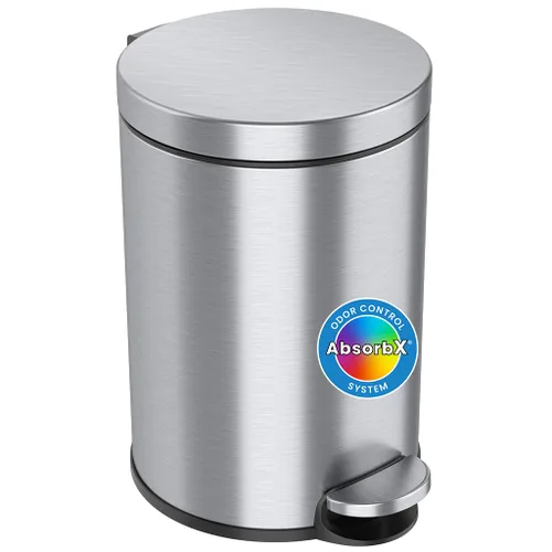 Vista 3 de iTouchless AutoStep - Cubo de basura con sensor de pasos con sistema de filtro de olor, 13 galones, cubo de basura de cocina, acero inoxidable