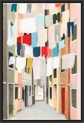Vista 10 de Amanti Art Framed Canvas Wall Art 23x16 Laundry Day I by Grace Popp, Framed Wall Art Canvas, Architecture Artwork, Traditional Decor, Medium Poster