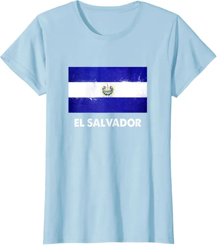 Vista 24 de Camiseta de la bandera de El Salvador Camiseta salvadoreña