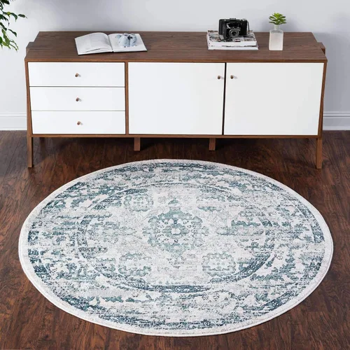Vista 23 de Unique Loom Sumter Collection Edmunds - Alfombra de área (2 pies x 6 pies, gris/marfil)