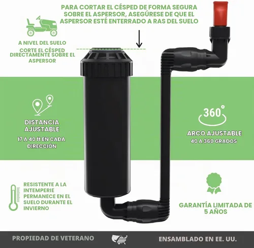 Vista 4 de Rociador ajustable desplegable de 5 pulgadas con conector de manguera rápida, QSK-741