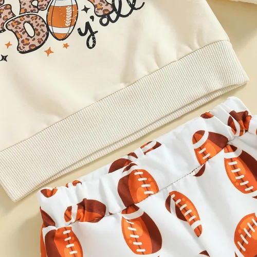 Vista 5 de Conjunto de camiseta de manga corta con estampado de vaca, pantalones acampanados y diadema para bebé