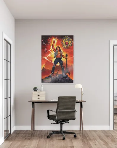 Vista 6 de Stranger Things 4 - Póster de la serie (Hellfire Club Rock God - Eddie Munson) (tamaño: 24 x 36 pulgadas) (póster laminado)