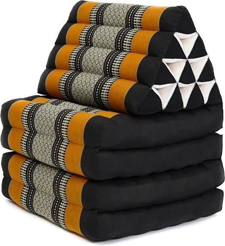 Vista 2 de Leewadee Cómodo colchón japonés de suelo, cama tailandesa con cojín triangular, colchón futón, tapete de masaje tailandés extra largo, 89 x 20