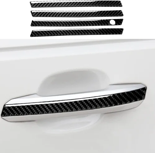 Vista 12 de Blazeray Accesorios interiores de fibra de carbono, cubierta decorativa, ajuste adhesivo para Audi A4 B9 2017-2019 (cubierta de perilla central)