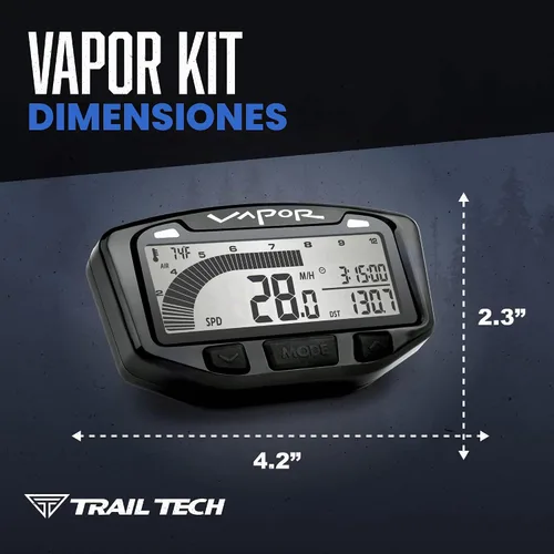 Vista 5 de Trail Tech 752-115 Kit de medidor de tacómetro digital de vapor, 1984-2015 Honda Yamaha TRX TW Raptor Wolverine