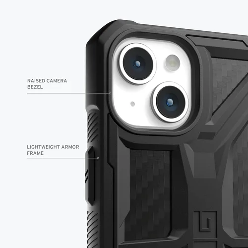Vista 4 de URBAN ARMOR GEAR UAG - Funda compatible con iPhone 15 Plus de 6.7 pulgadas, fibra de carbono Monarca, resistente, resistente, grado militar, probada