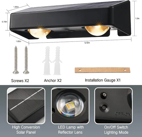 Vista 9 de Brizled Luces solares para valla al aire libre, paquete de 8 luces patrióticas para valla al aire libre, 9 colores y 11 modos RGBCW que cambian