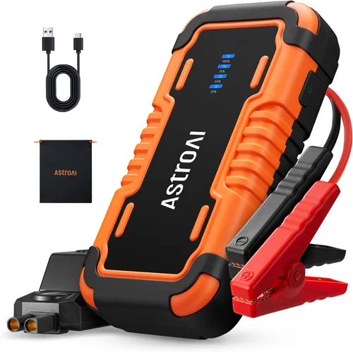 Vista 15 de AstroAI S8 Ultra 4000A arrancador de coche, caja de salto hasta todos los motores de gasolina y diésel de 12L, banco de energía portátil de 12 V