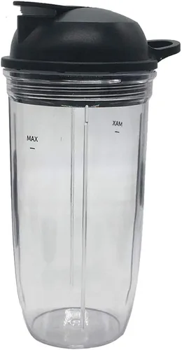Vista 6 de Vaso de repuesto de 32 onzas con tapa para llevar, compatible con NutriBullet Blender Combo 1200W (NBF10500/NBF70500/ZNBF30400Z/ZNBF30500Z/NBF50400)