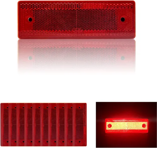 Vista 9 de Reflector - Rectángulo autoadhesivo de seguridad, impermeable, para entrada de buzón de remolque (modelo A/2 unidades, naranja)